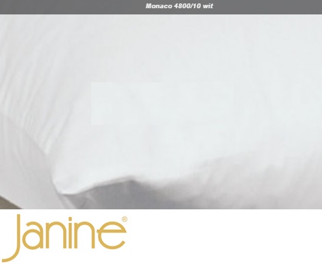 Janine Monaco 4800/10 dekbedovertrek maco - satijn, kleur:uni wit Maat:140,200,240,260 cm. breed,260 cm. lang